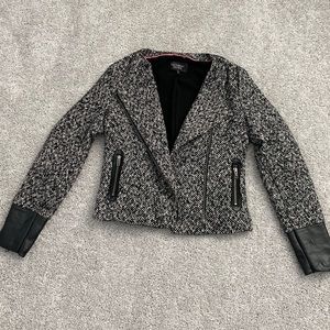 Victoria’s Secret Tweed and Faux Leather Jacket